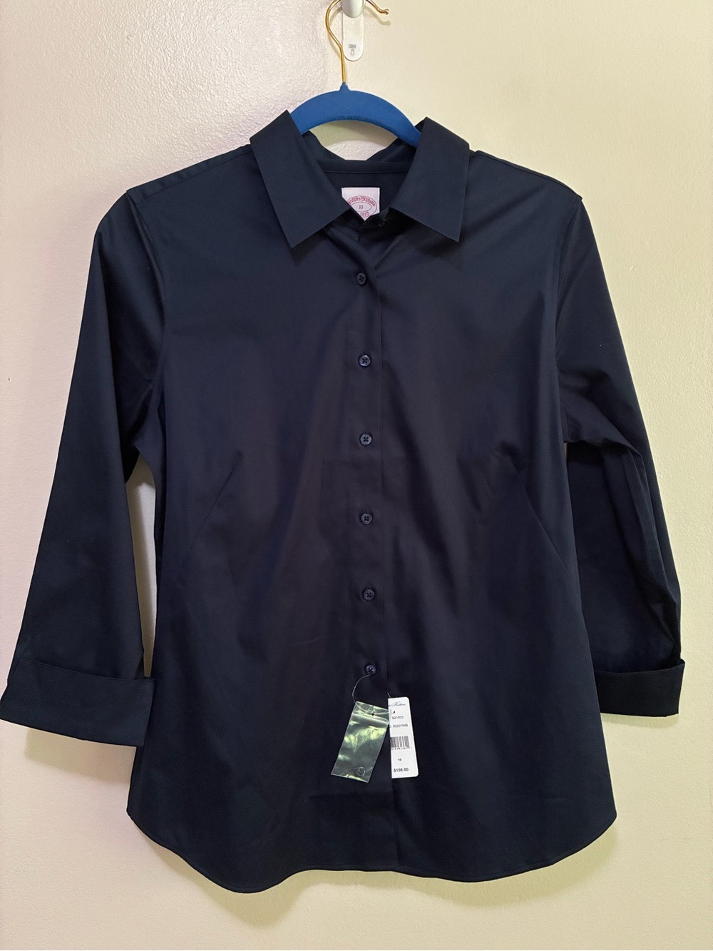 Brooks Brothers Navy Blue Classic Fit Button-Up Shirt size 10 nwt